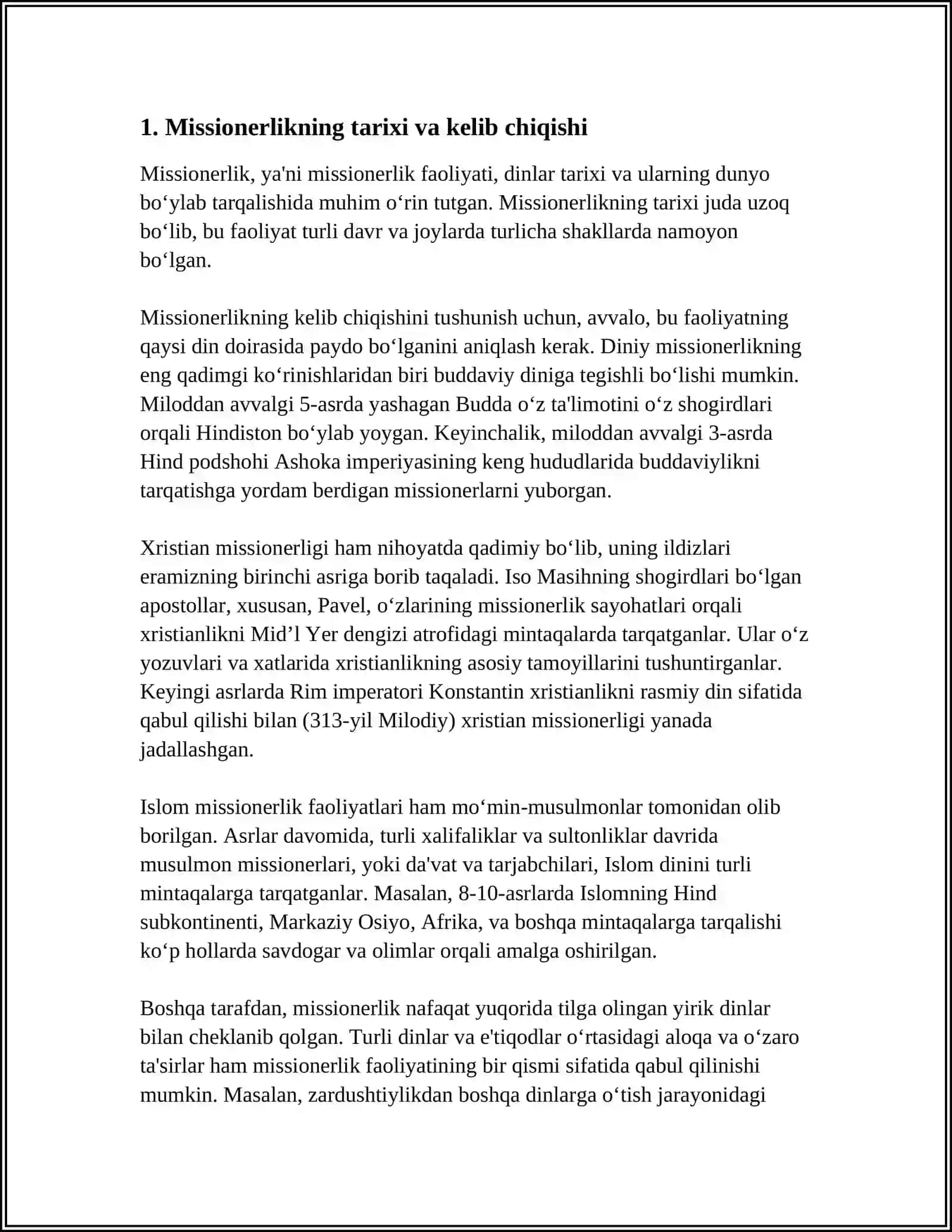Missionerlik va Prozelitizmning Siyosiy va Ijtimoiy Xavfi 3