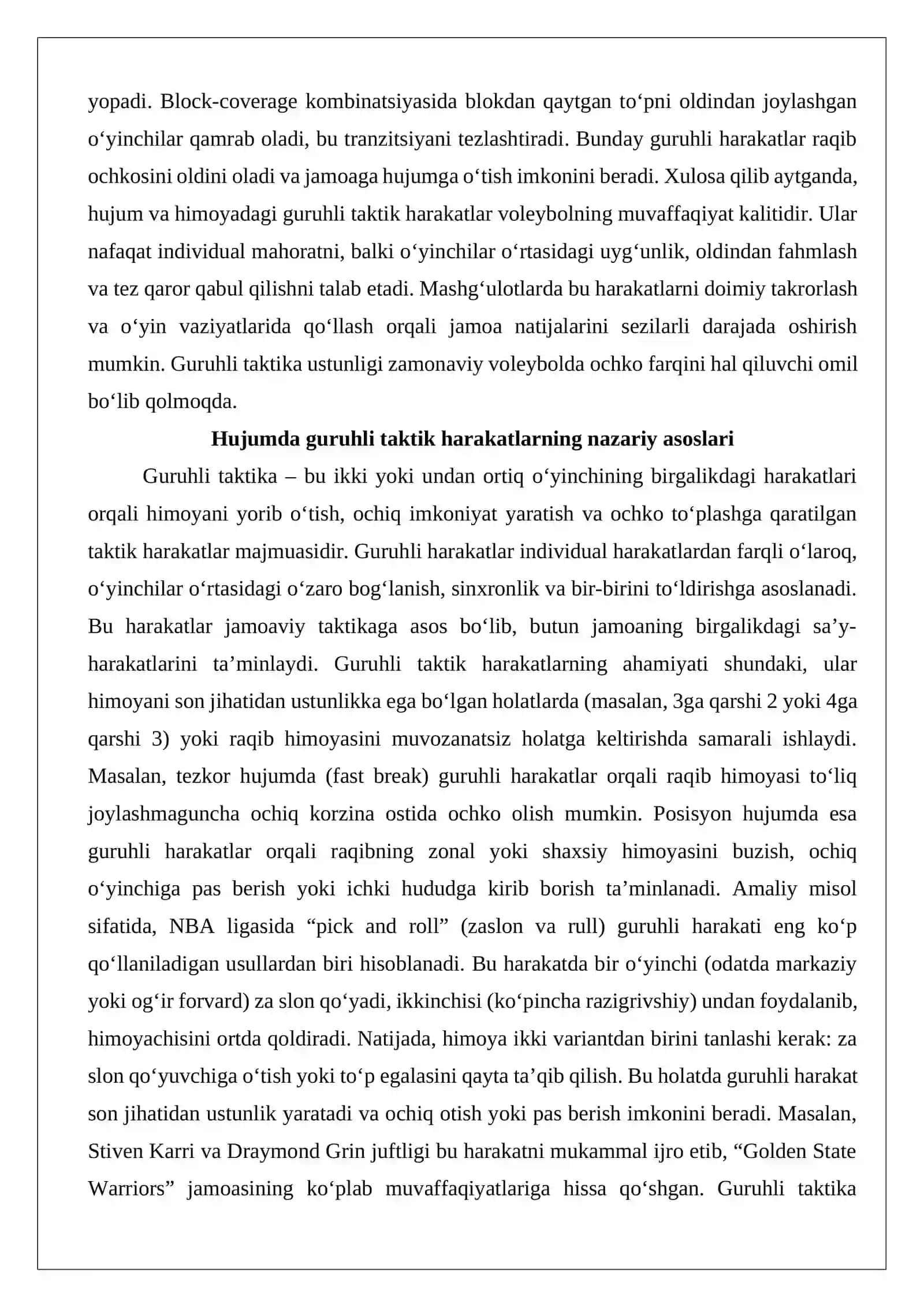 Hujum va himoyada ijro etiladigan guruhli taktik harakatlar 3