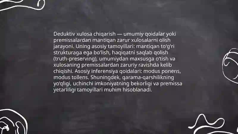 Deduktiv xulosa chiqarishning nazariy asoslari 3