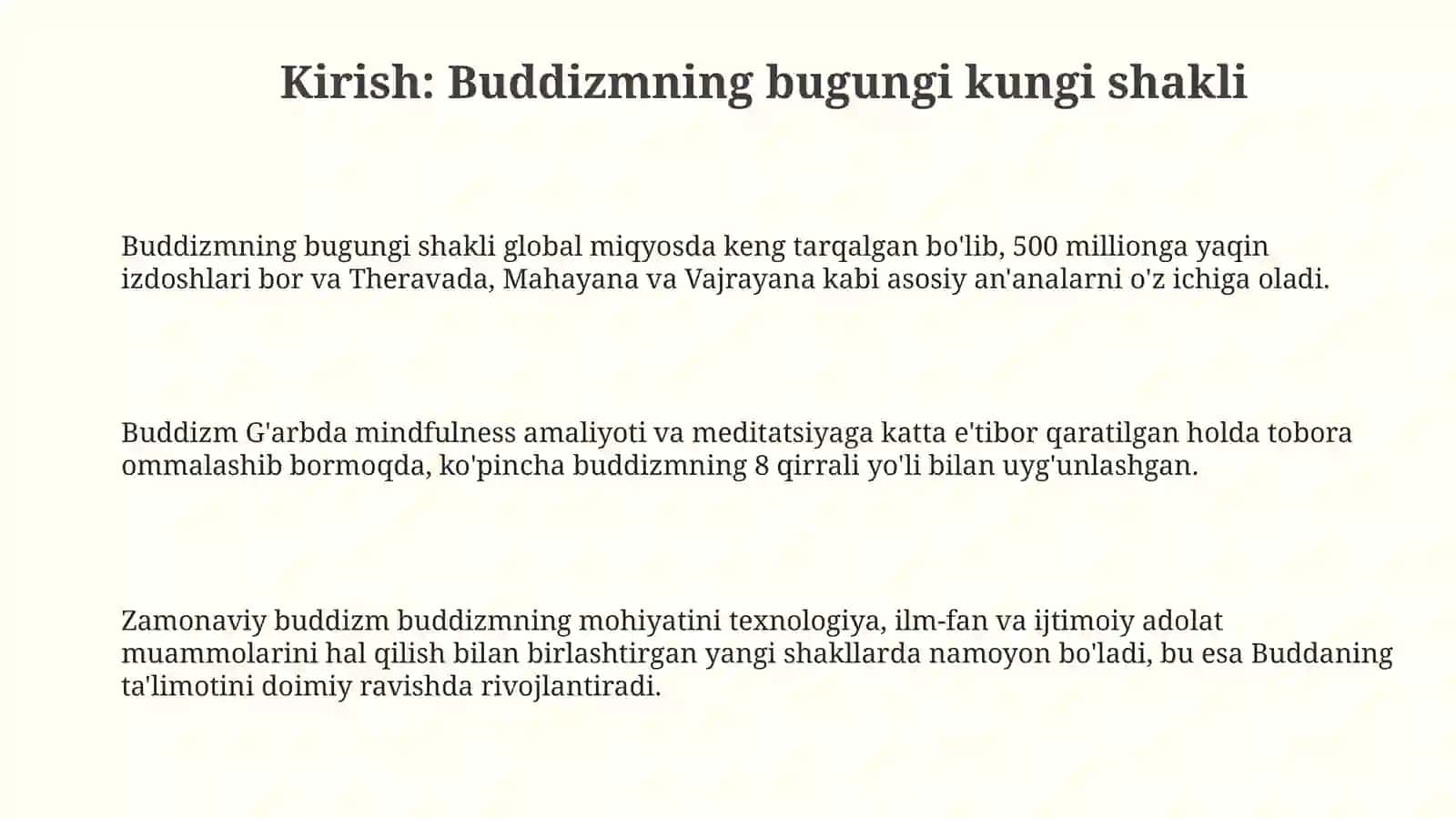 Buddizm dinining bugungi ko'rinishi 3