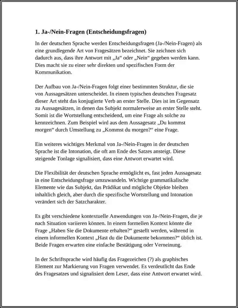 DIE FRAGESÄTZE 3