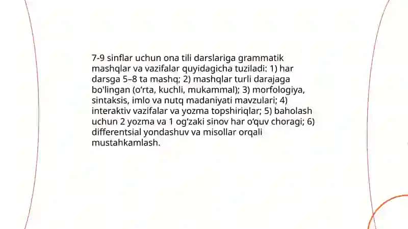 7-9 sinflar uchun ona tili fanidan didaktik materiallar tayyorlash 3