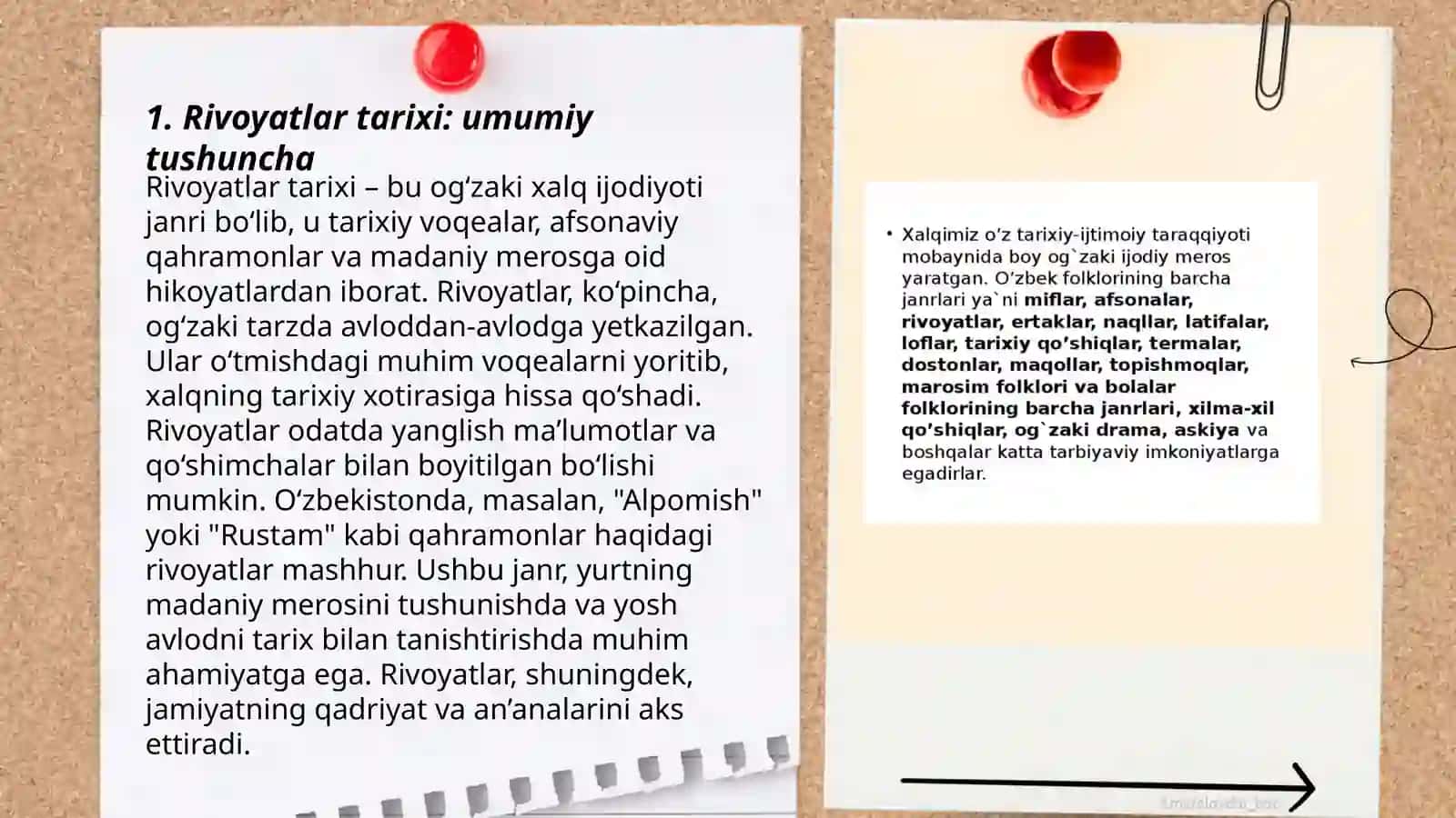 Rivoyat tarixi va rivoyatlardan misollar 3