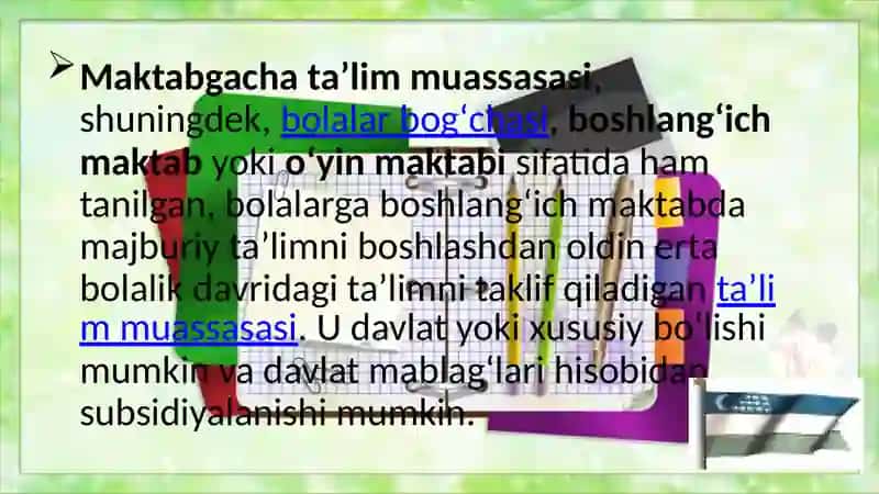 Maktabgacha ta’lim tarixi.Mustaqillik yillarida maktabgacha ta’lim tizimida yangicha yondashuv 3