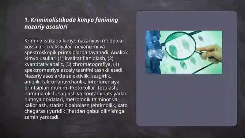 Kriminalistikada kimyo fanining nazariy asoslari 3
