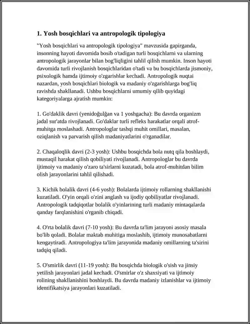 Yoshga OID Antropologiya Referat 3