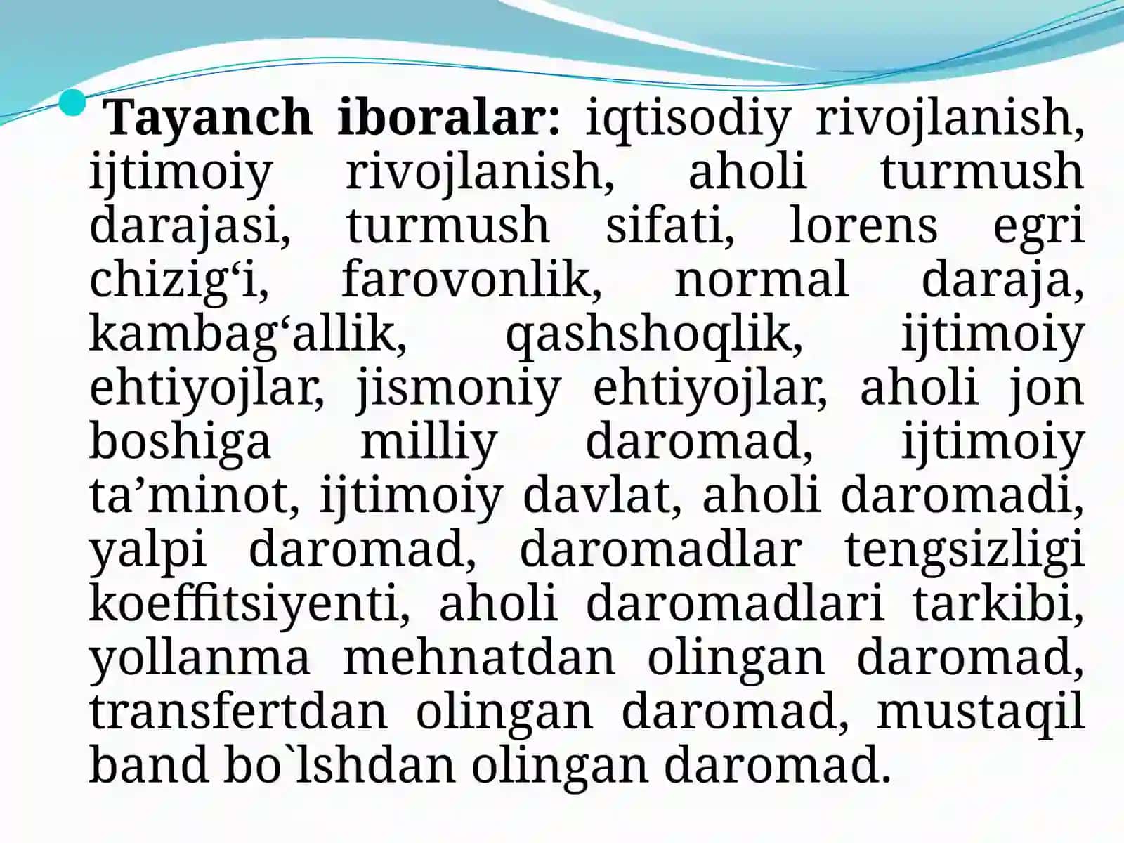Aholi va mustahkam iqtisodiy o’sishning manbalari 3