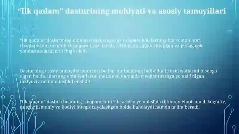 Ilk qadam dasturi 3