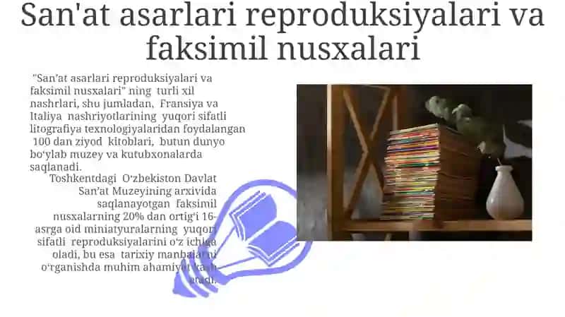 San'at asarlari reproduksiyalari va faksimil nusxalari 3