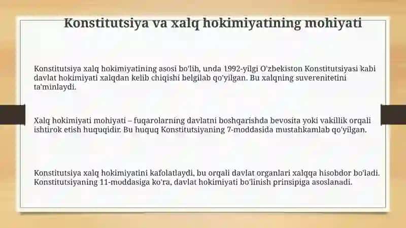 Xalq hokimiyatichiligining konstitusiyaviy asoslari 3