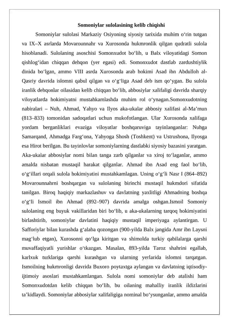 Somoniylar davlat boshqaruvi va islohotlar 3