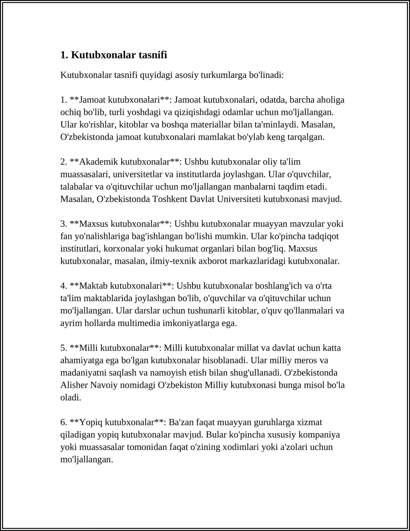 KUTUBXONALARNING ASOSIY TIPLARI VA TURLARI 3