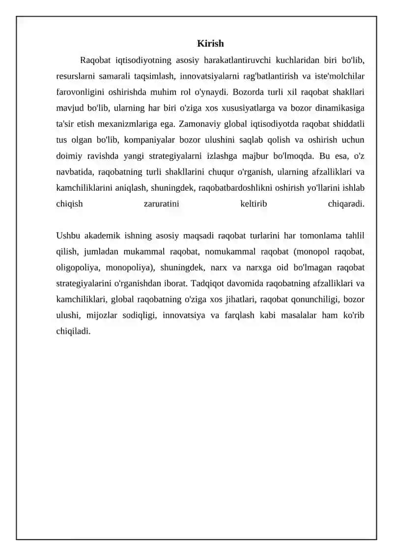 Raqobat turlari 3