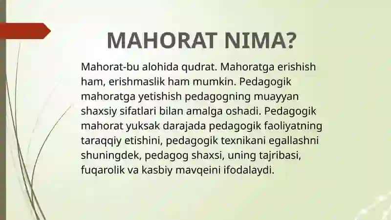 Pedagogik mahorat asoslari va uning tarkibiy qismlari 3