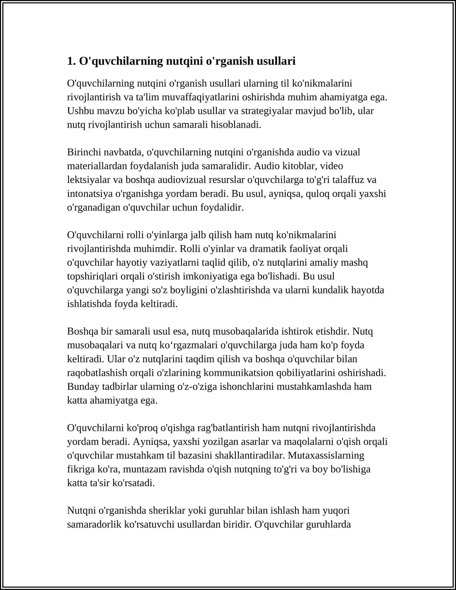 2-SINFDA OʻQUVCHILAR NUTQIDAGI XATOLARNI ANIQLASH VA BARTARAF QILISH 3