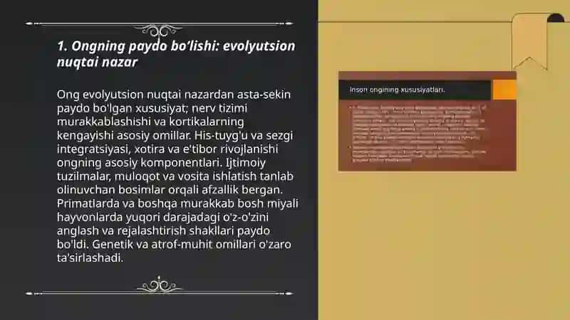 Ongning paydo bo’lishi va uning taraqqiyoti. Hayvonlarning individual va intelektual hatti-harakat shakllari 3
