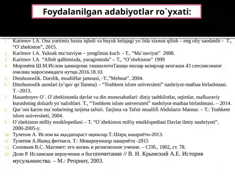 Исломдинидаги мазҳаб ва йўналишлар 3
