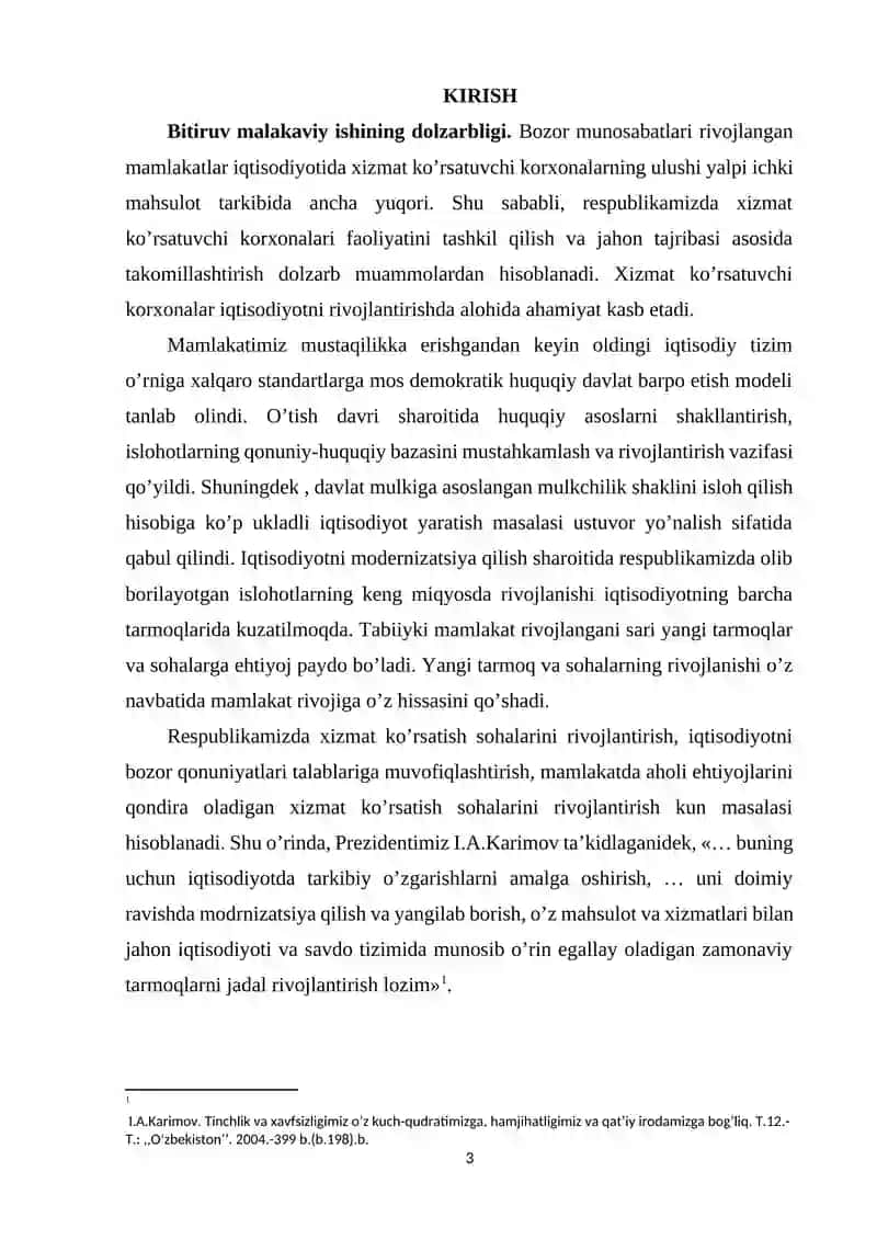 «Xizmat ko’rsatuvchi korxonalarda buxgalteriya hisobi va auditning xususiyatlari» 3