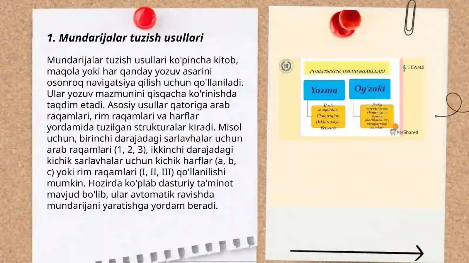 Mundarijalar, kolontitullar, ko'chirmalar va giperbog'lanishlarni shakllantirish 3