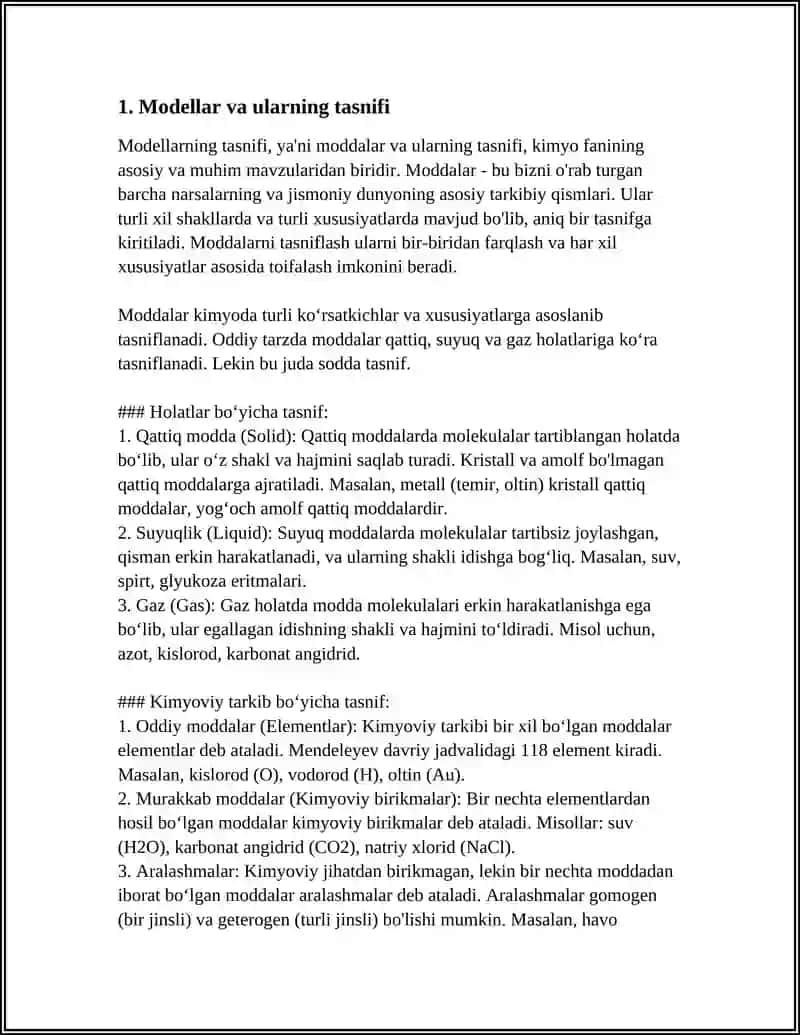 MODDELLAR.MODDELLLAR TASNIFI.MODDELLARNING MAQSADIGA KOʻRA TURLARI. GIPS MODDELLARI.MODDELLARGA QOʻYILADIGAN TALABLAR 3