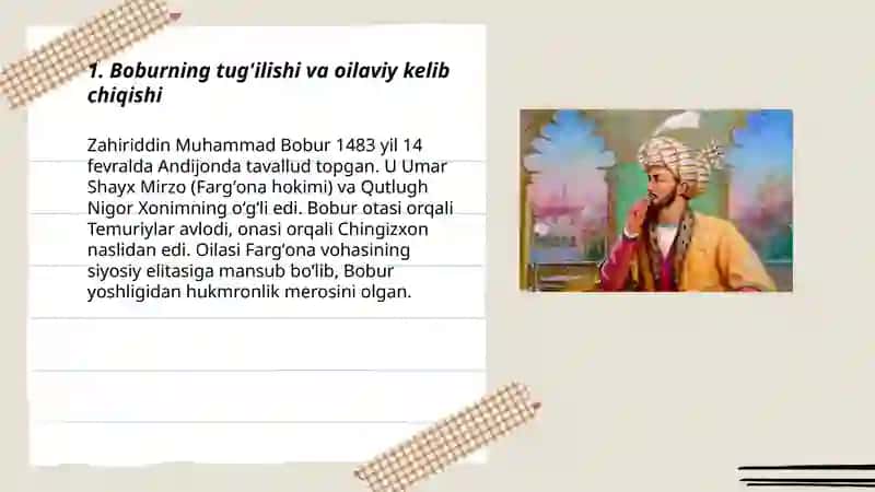 Zahiriddin Muhammad Boburning hayoti va ijodi 3