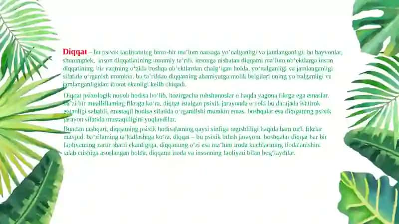 I.P.Pavlov, P.I Ivanov, A.A.Uxtomskiyning diqqat-haqida ta'limotlari 3