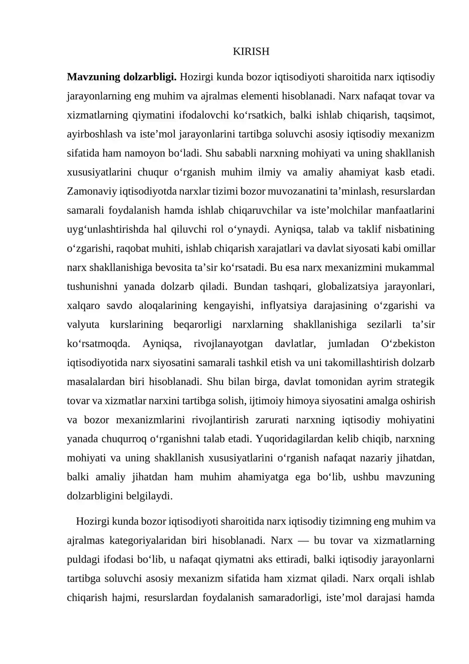 Narxning mohiyati va shakllanish xususiyatlari 3