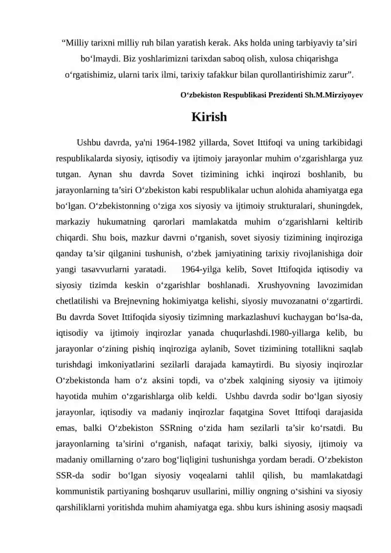 O'zbekistonda siyosiy jarayonlar: sovet siyosiy tuzumining inqirozi 3