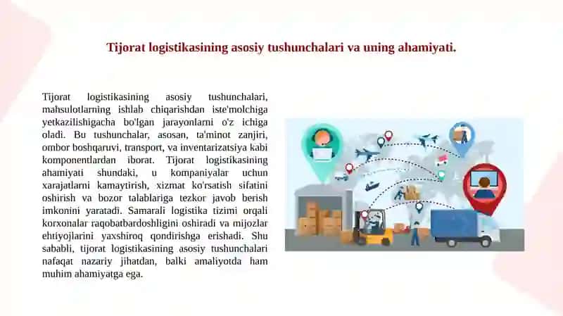 Tijorat logistikasining mohiyati, predmet va vazifalari 3