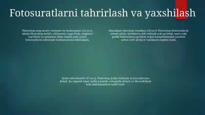 Adobe Photoshop Grafik Dasturi Imkoniyatlari 3