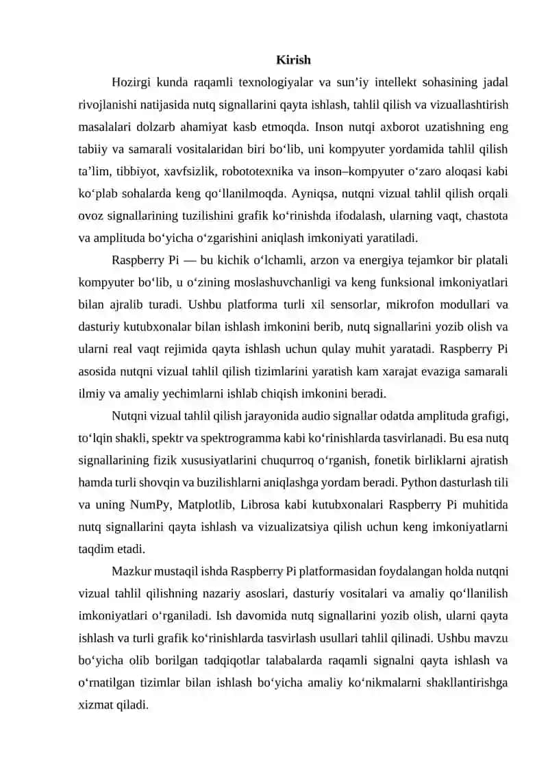 Raspberry Pi asosida nutqni vizual tahlil qilish imkoniyatlari 3