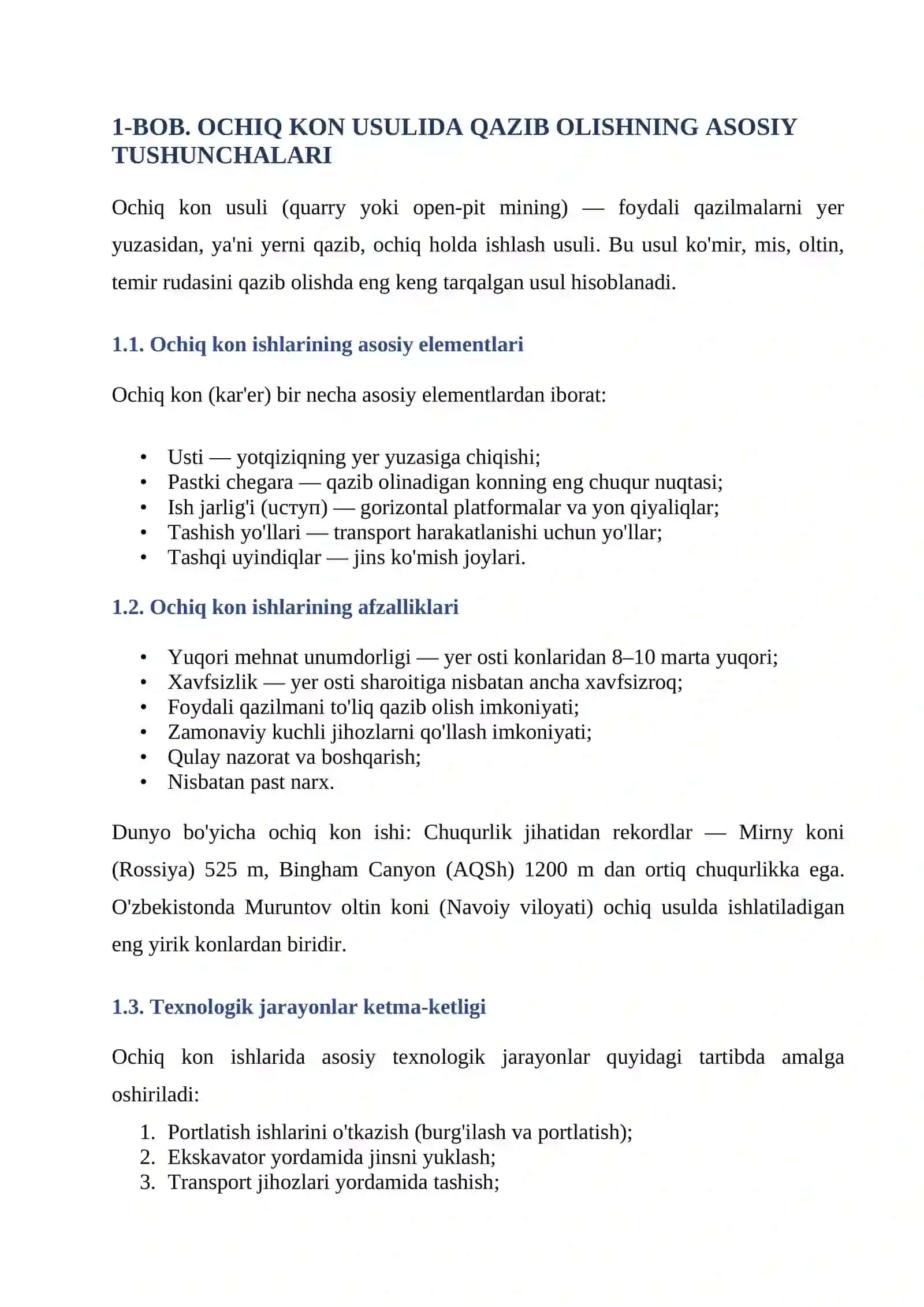 Ochiq kon ishlarida qo'llanladigan kon-transport jihozlari 3