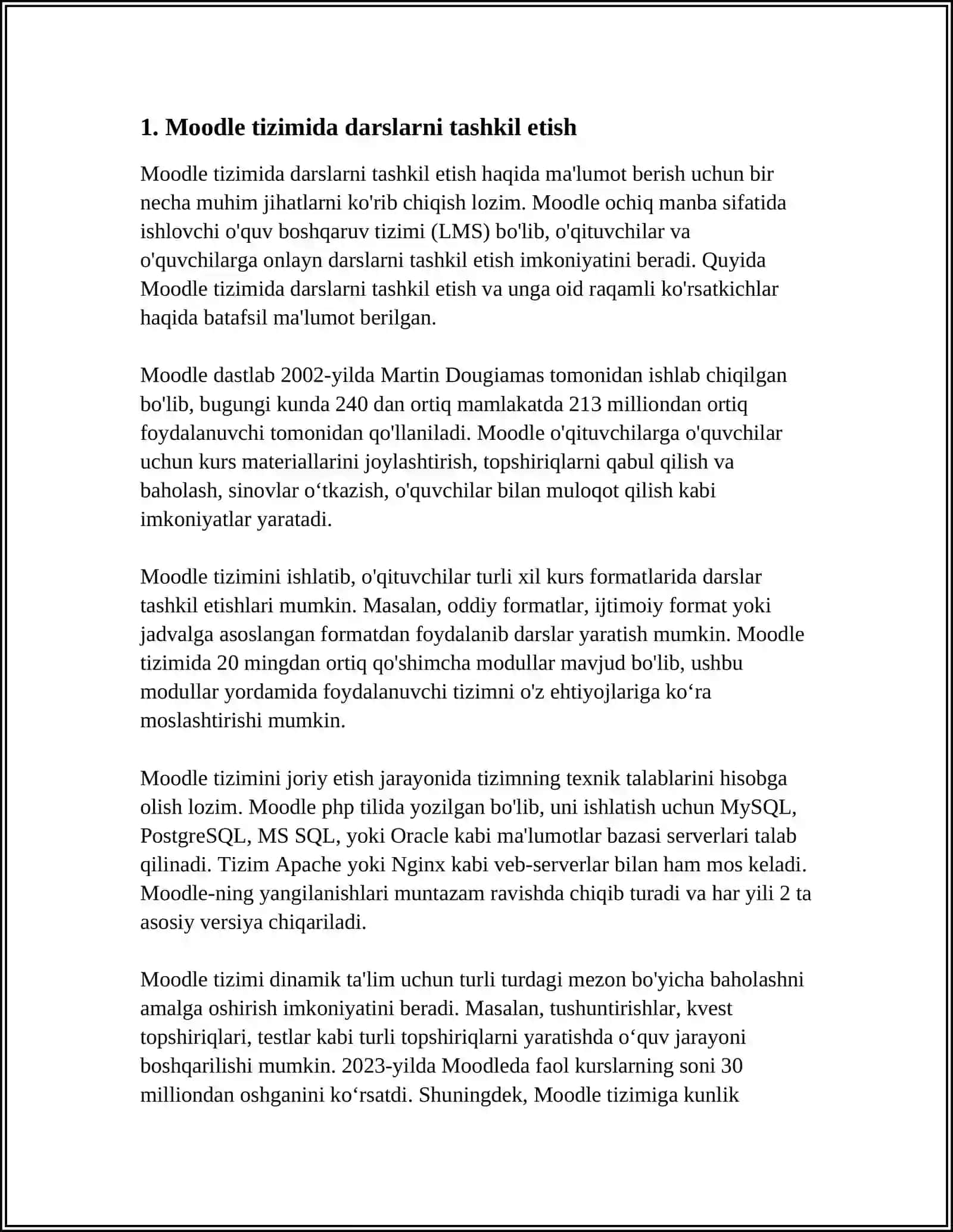 ARALIQTAN OQITIWDA MOODLE TEXNOLOGIYASINAN PAYDALANIW 3