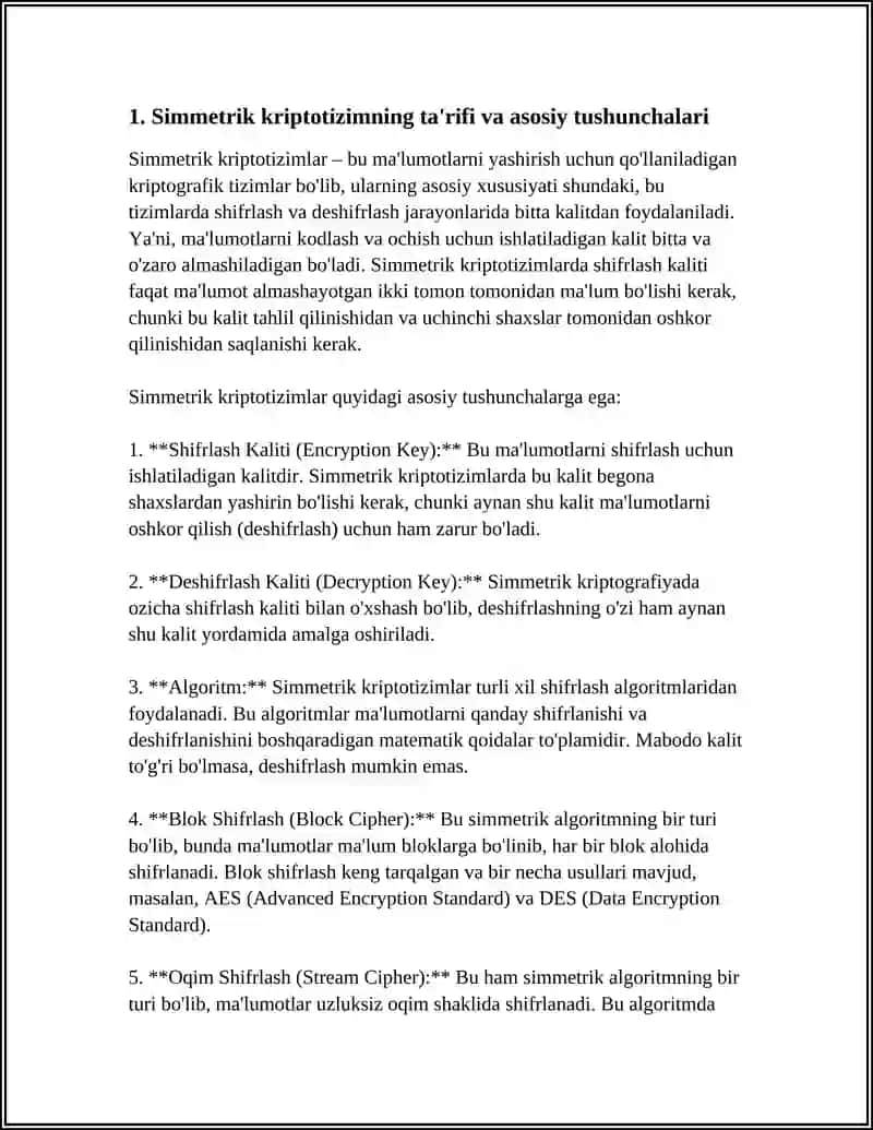 SIMMETRIYALI KRIPTOTIZIM ASOSLARI 3