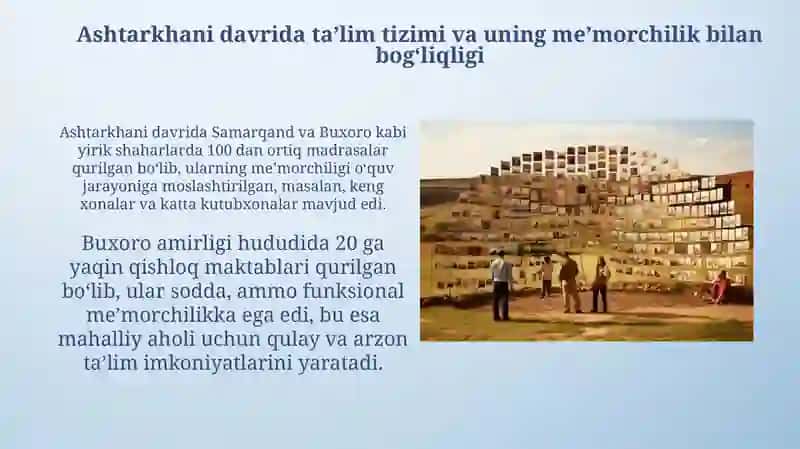 Ashtarkhani davrida taʼlim tizimi va uning meʼmorchilik bilan bogʻliqligi 3
