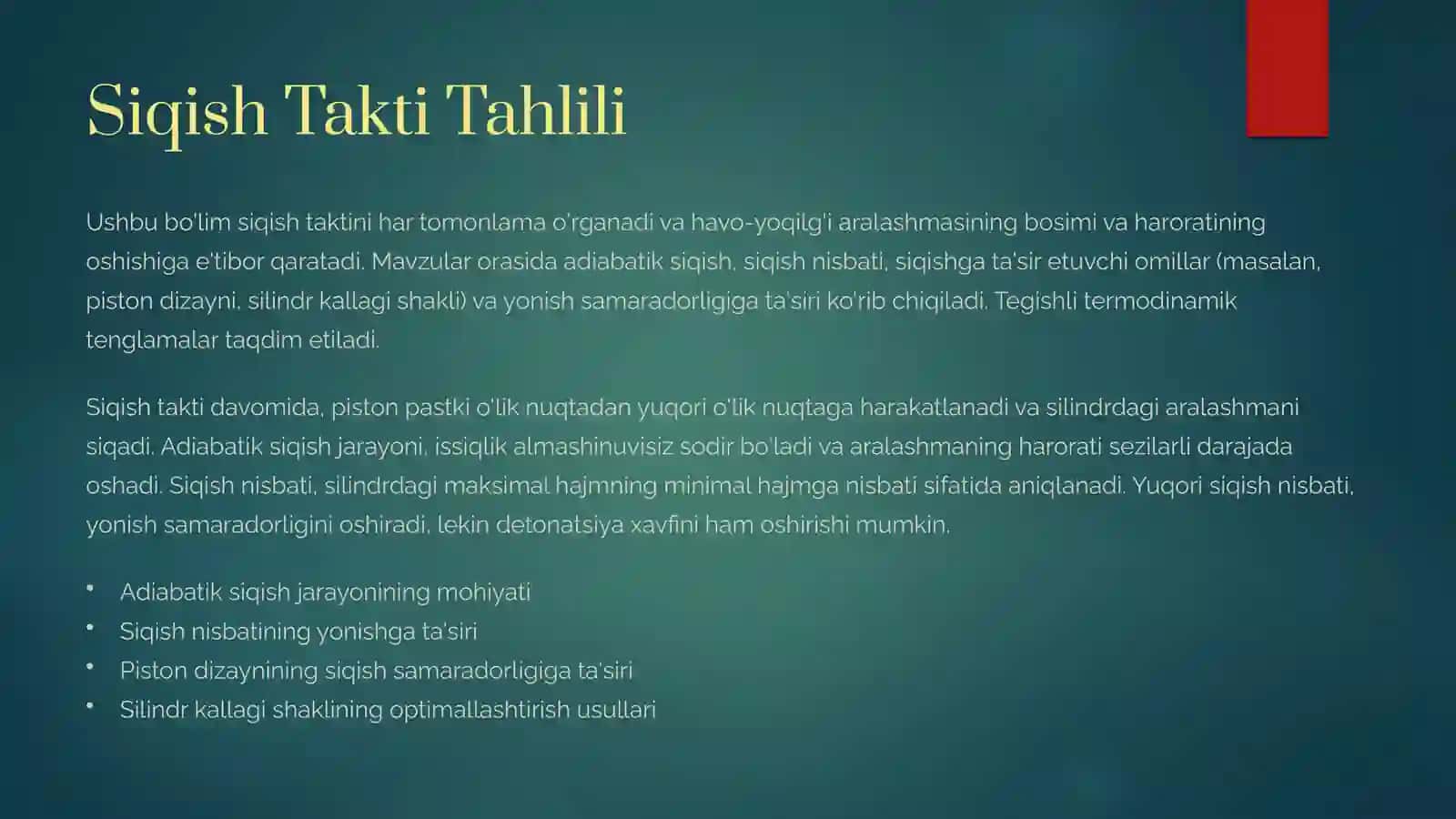 Porshenli Ichki Yonuv Dvigatellarining (PIYD) Ishchi Jarayonlarining Tahlili 3