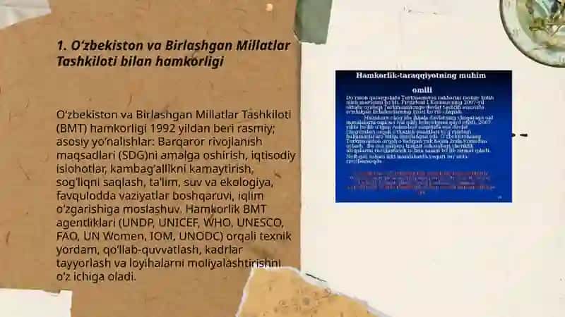 Oʻzbekistonning xalqaro tashkilotlar bilan hamkorlik aloqalari 3