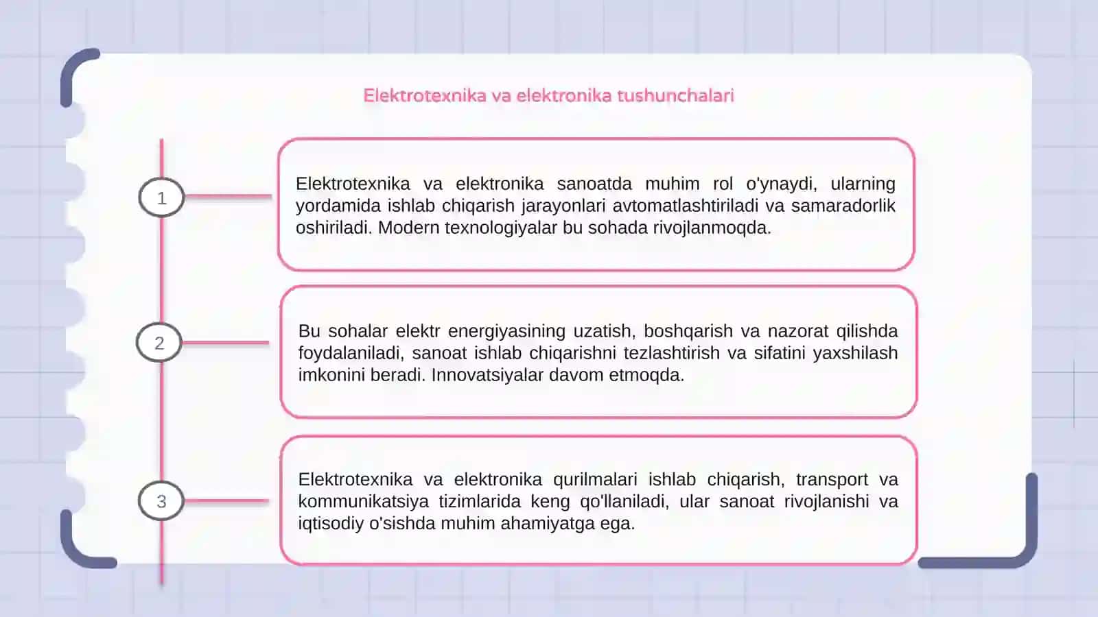 Elektrotexnika va elektronika qurilmalarining sanoatda qo'llanishi 3