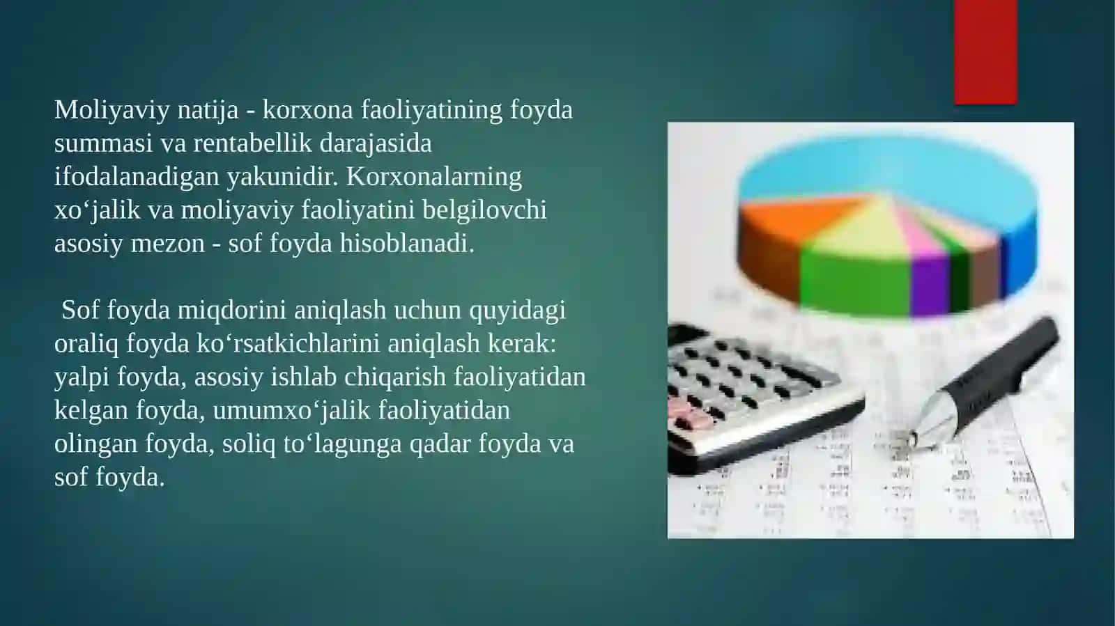 Moliyaviy natijalar va Rentabellik tahlili 3