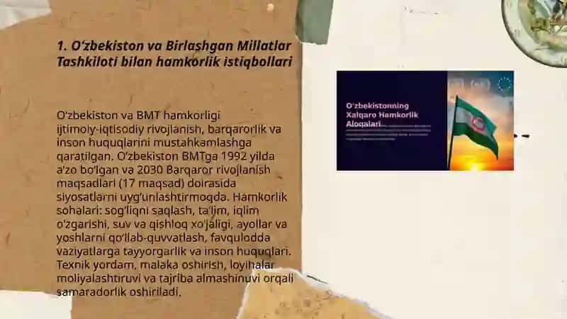 O‘zbekiston va Birlashgan Millatlar Tashkiloti bilan hamkorlik istiqbollari 3