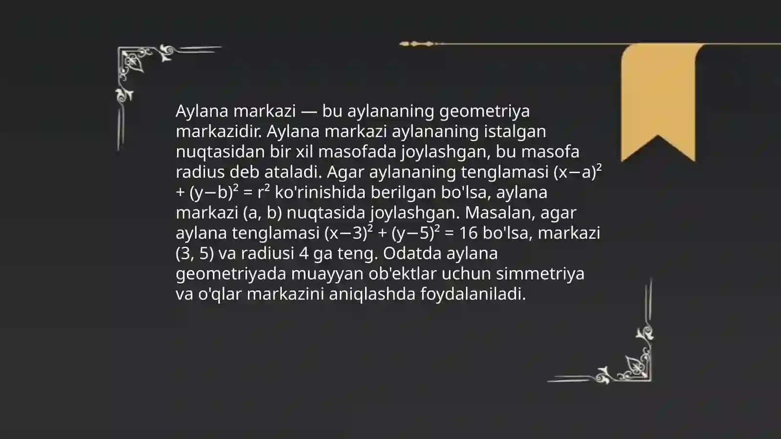 Aylana va sfera tenglamalari 3