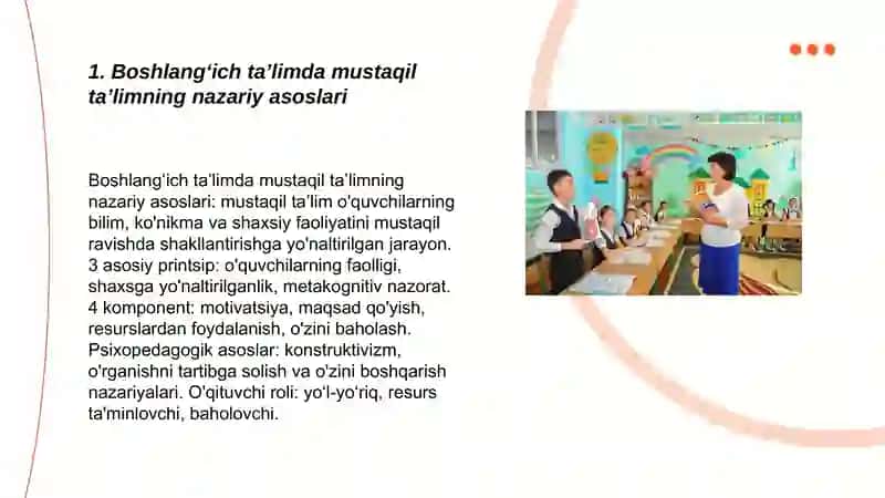Boshlangʻich taʼlimda mustaqil taʼlimning nazariy asoslari 3
