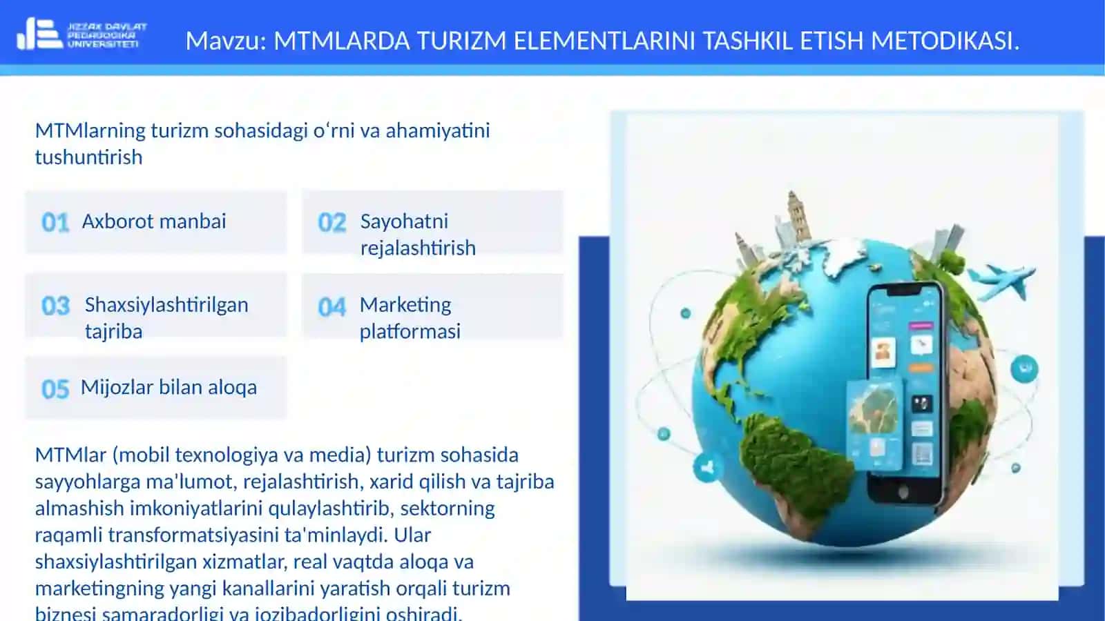 MTMLARDA TURIZM ELEMENTLARINI TASHKIL ETISH METODIKASI 3