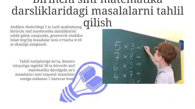 1-sinf matematika darsliklarini, misol va masalalarini ishlash 3