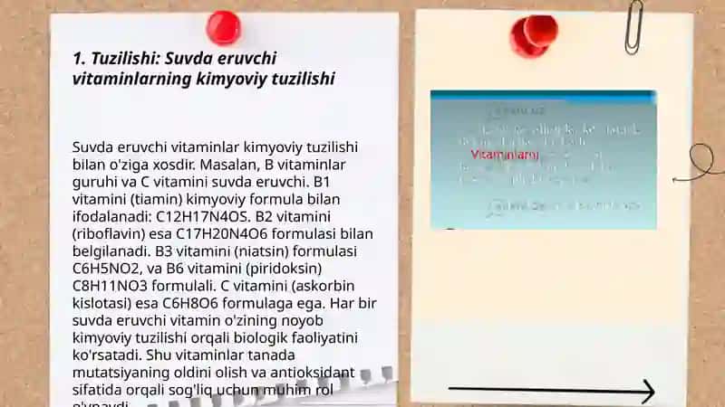 Suvda eruvchi vitaminlar.Tuzilishi va funksiyalari 3