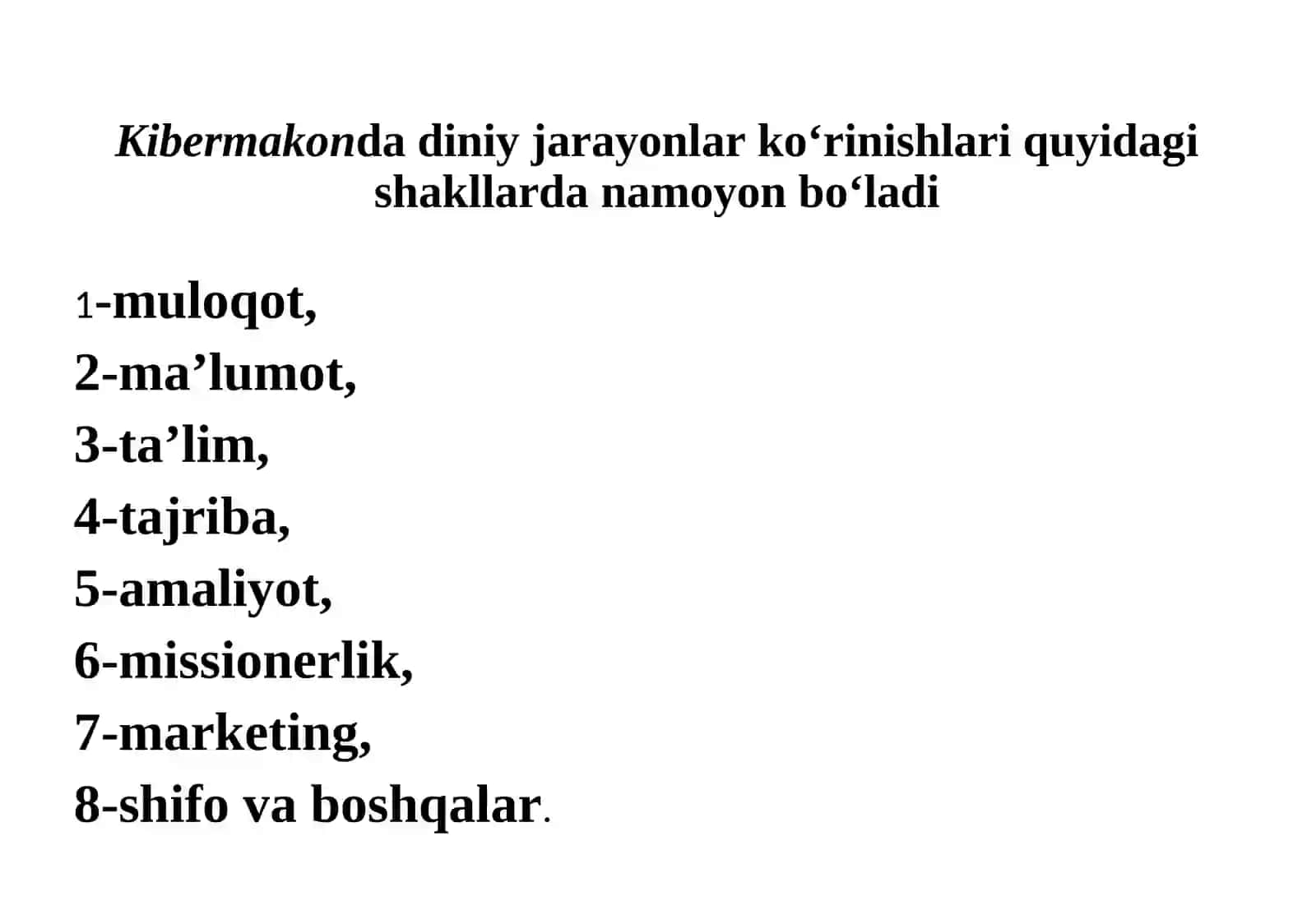 Kiber makonda diniy e`tiqod targ`ibotining ijtimoiy xavvfi 3