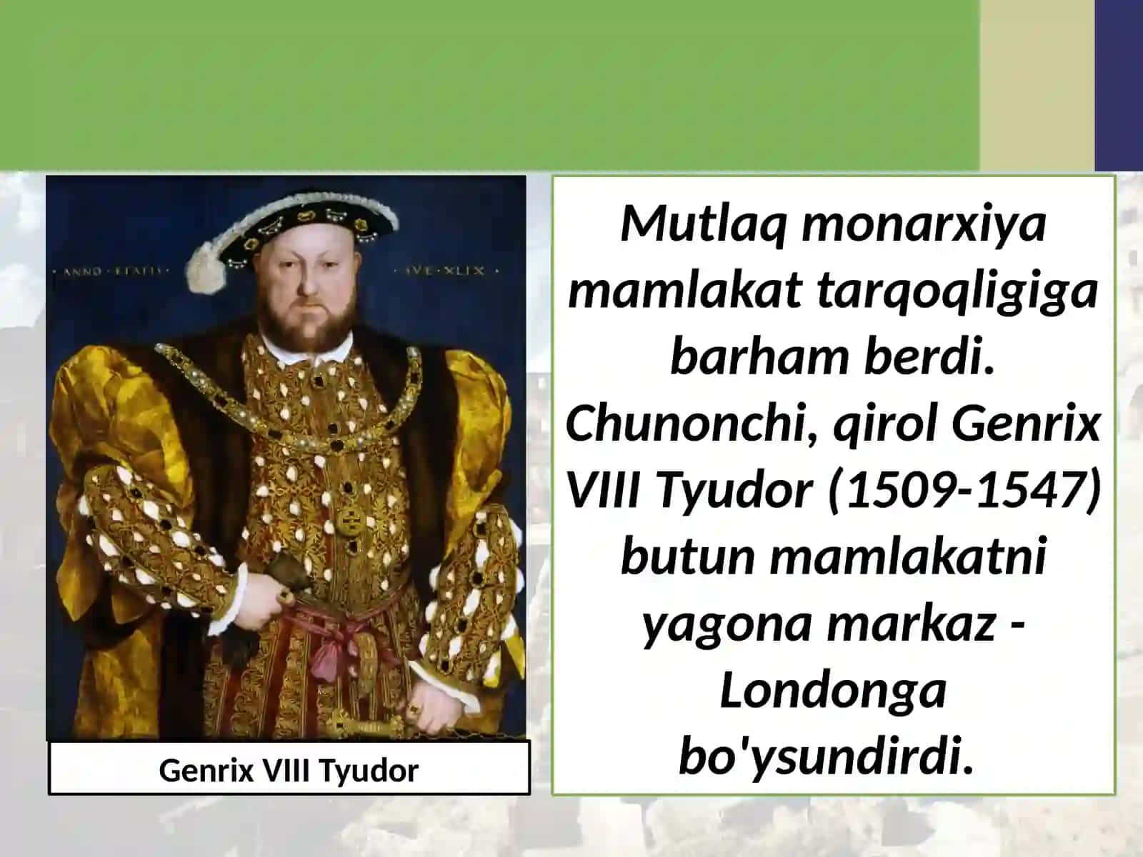 8-sinf Jahon tarixi Angliyada qirol hokimiyatining kuchayishi dars taqdimot 3