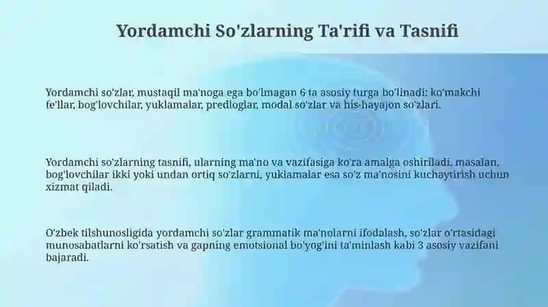 Oʻzbektilidayordamchisoʻzlar 3