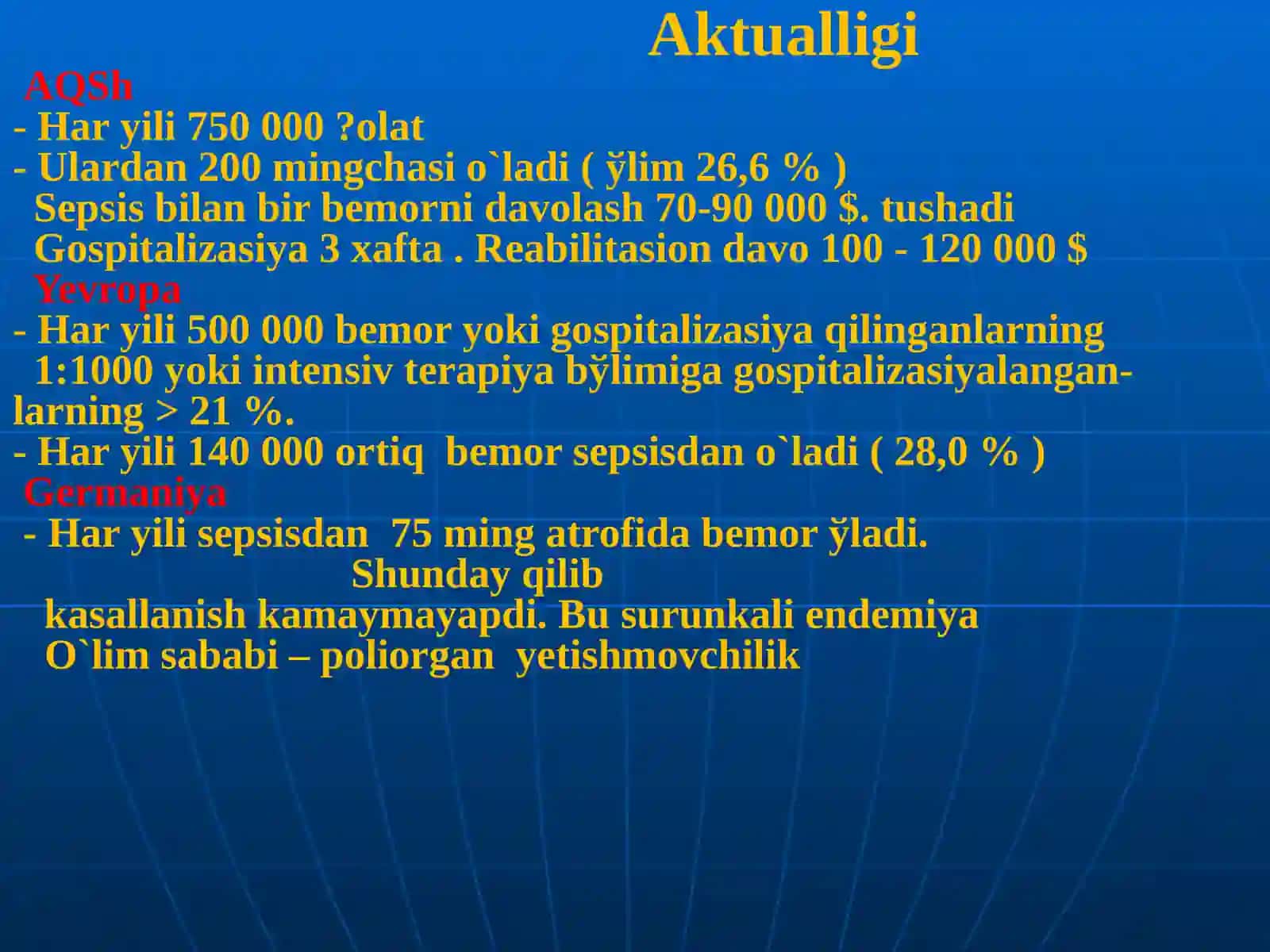 Umumiy yiringli xirurgik infeksiya sepsis aktualligi 3