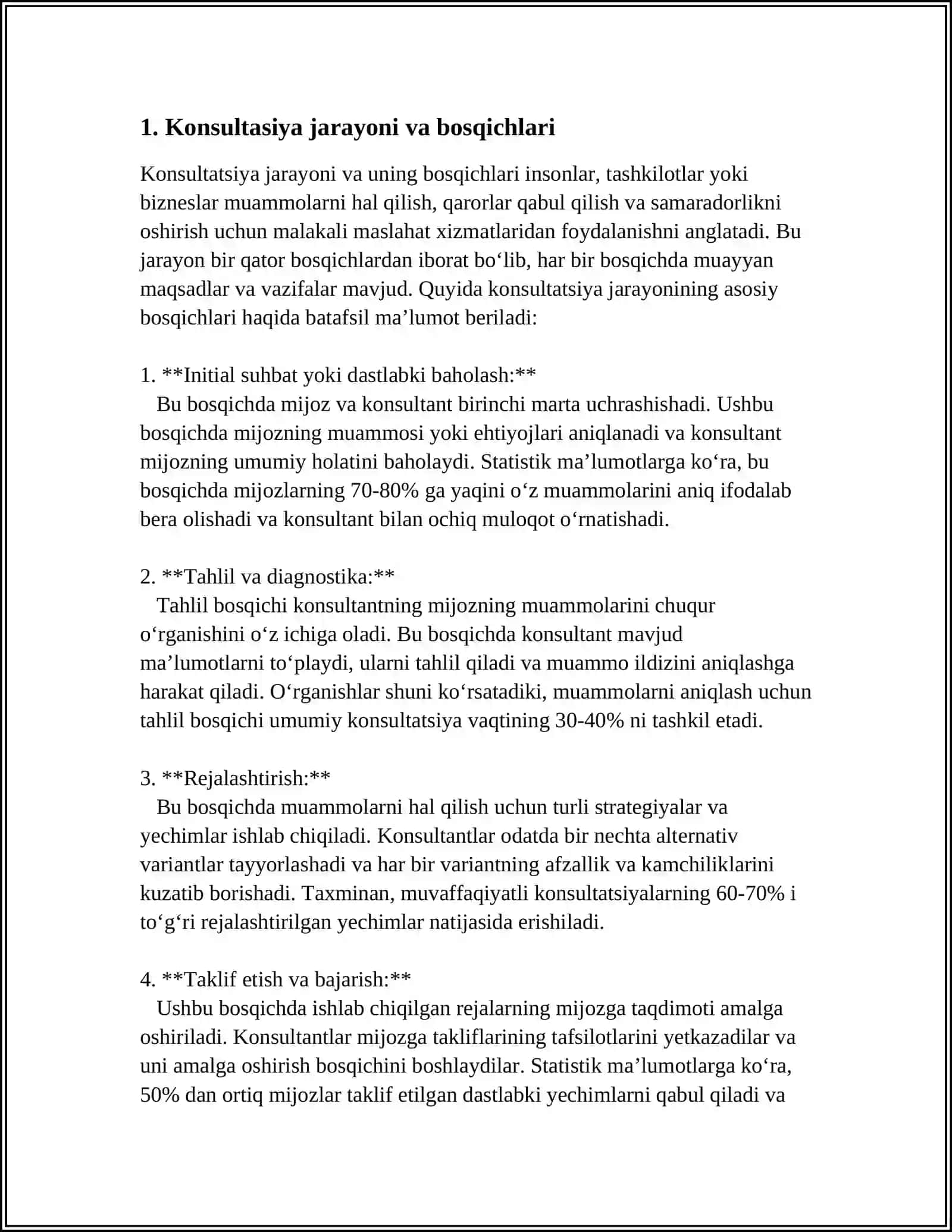 YETAKCHI ZAMONAVIY KONSULTASIYA NAZARIYALARI VA TEXNOLOGIYALARI 3